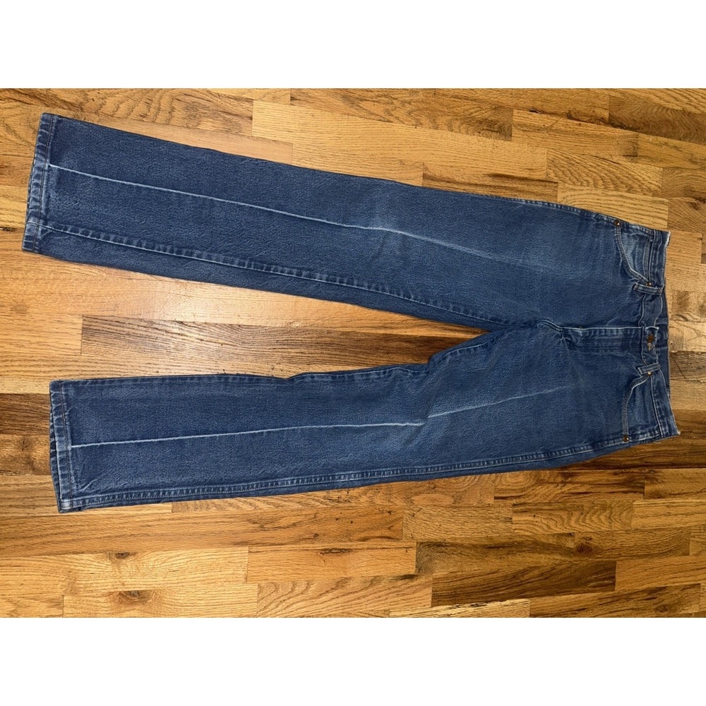 Wrangler Cowboy Cut Men's Blue Denim Straight Jeans Mid Rise 5-Pocket